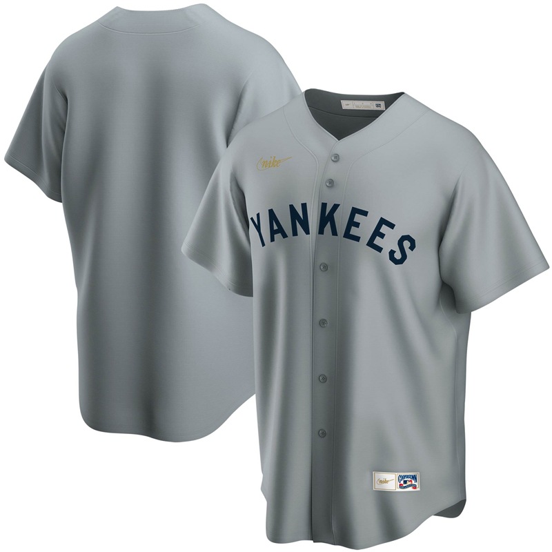 2020 MLB Men New York Yankees Nike Gray Road Cooperstown Collection Team Jersey 1->new york yankees->MLB Jersey